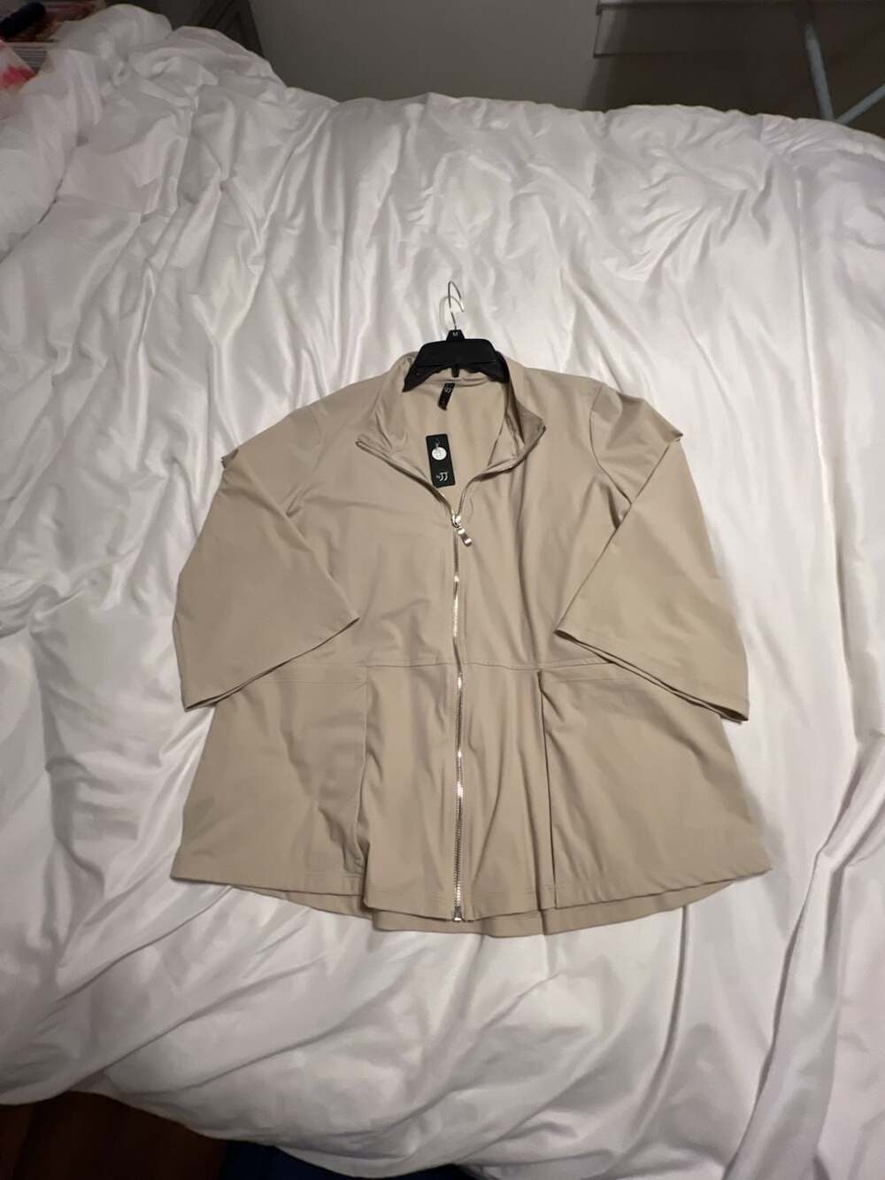 byJJ Women's Sand Zip-Front A-Line Lightweight Jacket with Pockets
